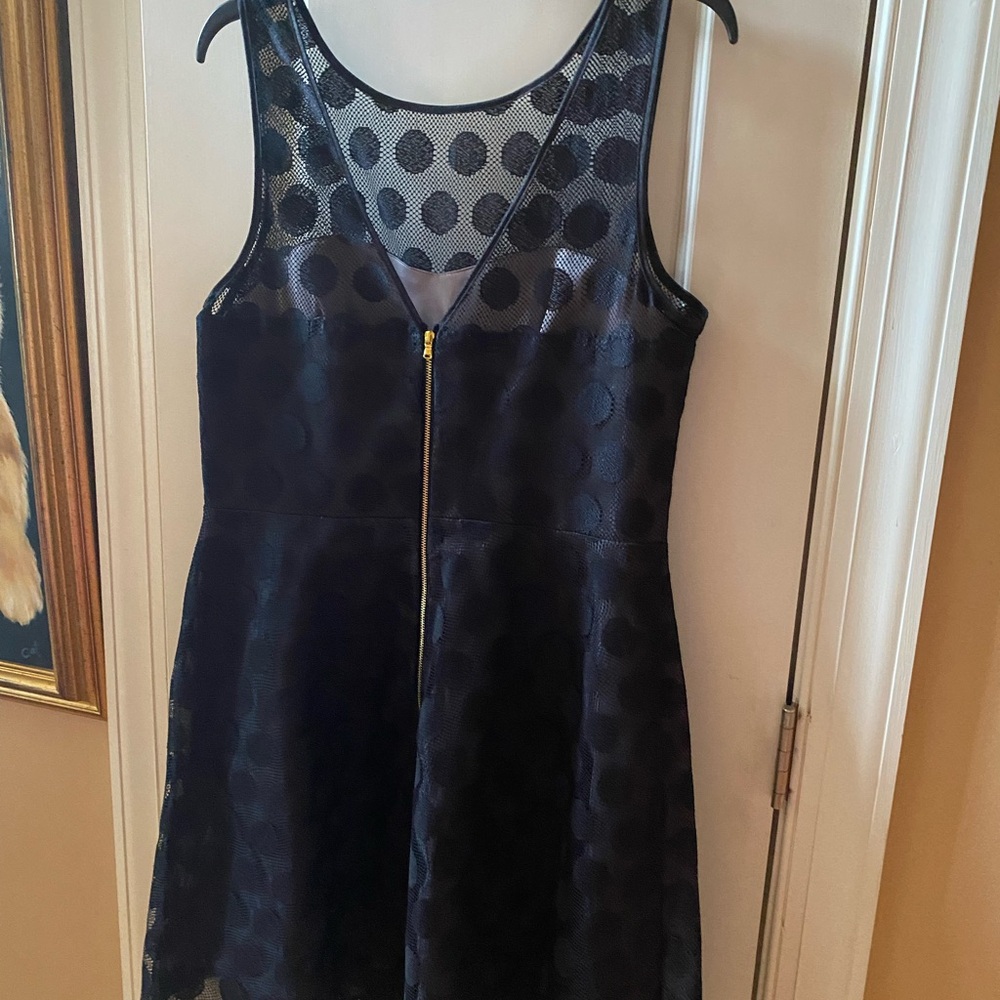 Betsey Johnson Black Mesh Polka Dot Mini Dress - Picture 4 of 8